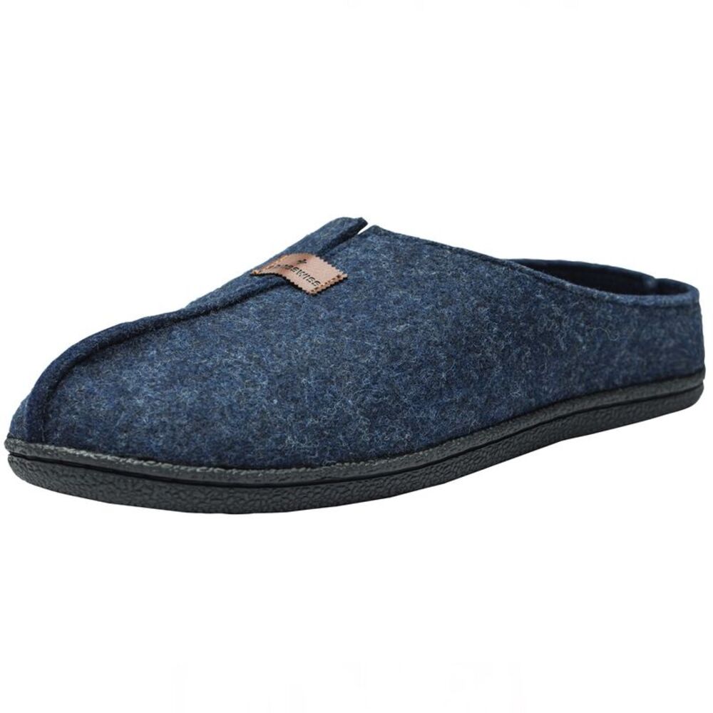 Alpine Swiss Mens Felt Faux Wool Clog Slippers Comfortable Cushion House Shoes